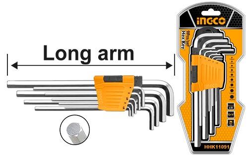 ENDÜSTRİYEL 9 LU UZUN ALYAN ANAHTAR SETİ 1.5-10 MM